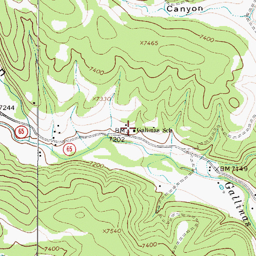 Topographic Map of Gallinas School, NM