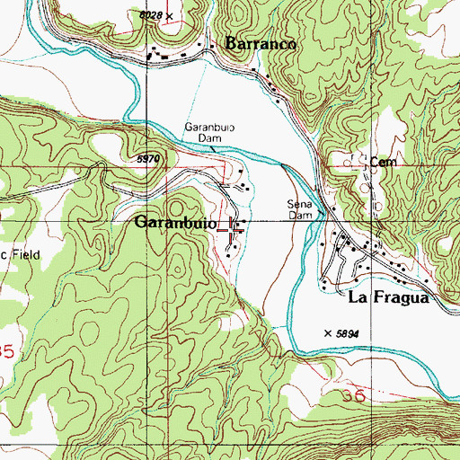 Topographic Map of Garanbuio, NM