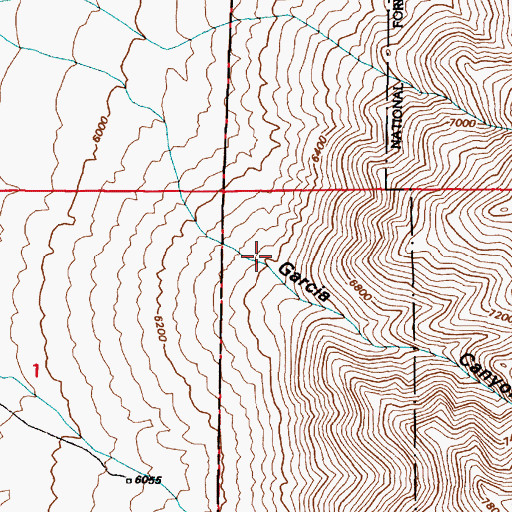 Topographic Map of Garcia Canyon, NM