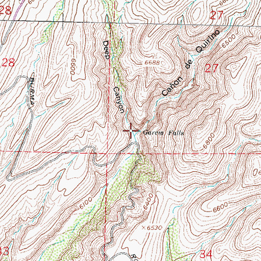 Topographic Map of Garcia Falls, NM