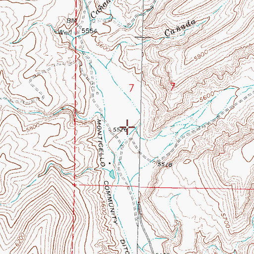 Topographic Map of Garcia Falls Canyon, NM