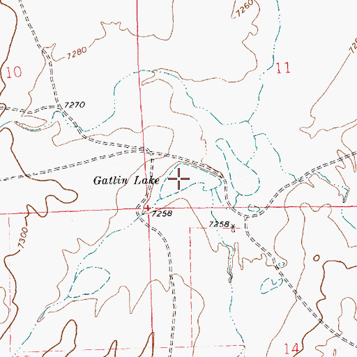 Topographic Map of Gatlin Lake, NM