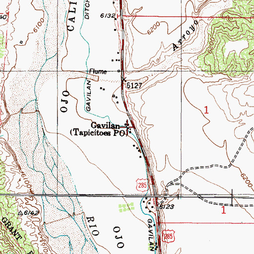 Topographic Map of Gavilan, NM