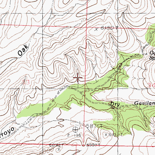 Topographic Map of Gavilan Creek, NM