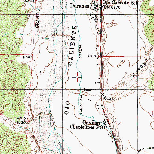 Topographic Map of Gavilan Ditch, NM
