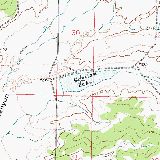 Topographic Map of Gavilan Lake, NM