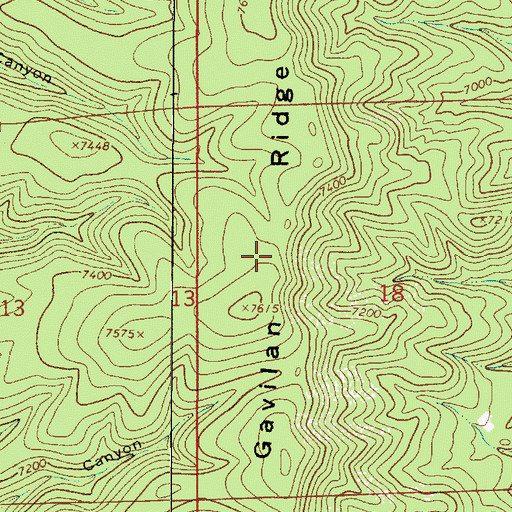 Topographic Map of Gavilan Ridge, NM