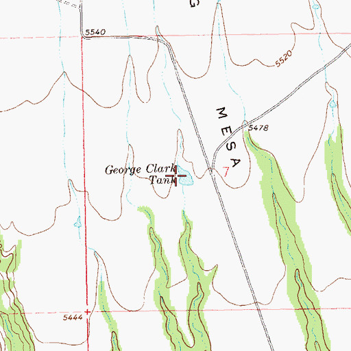 Topographic Map of George Clark Tank, NM