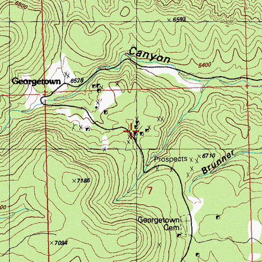 Topographic Map of Georgetown Mines, NM