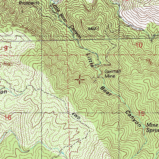 Topographic Map of German Mine, NM