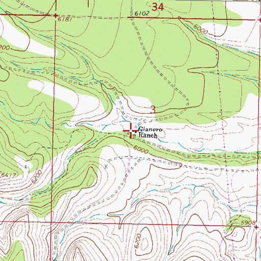 Topographic Map of Gianero Ranch, NM