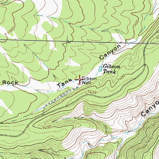 Topographic Map of Gibson Well, NM