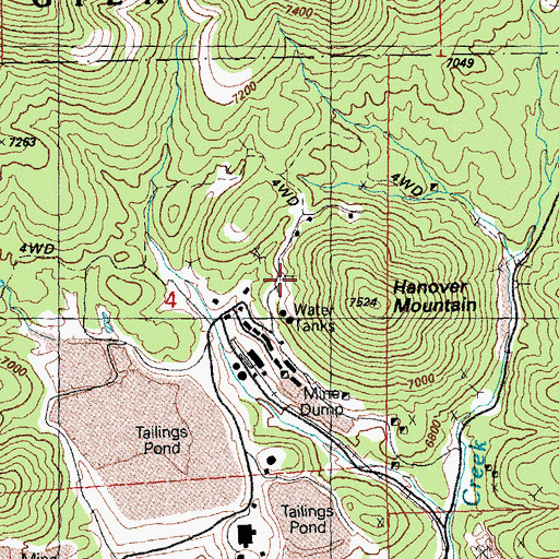 Topographic Map of Gilchrist Tunnel, NM