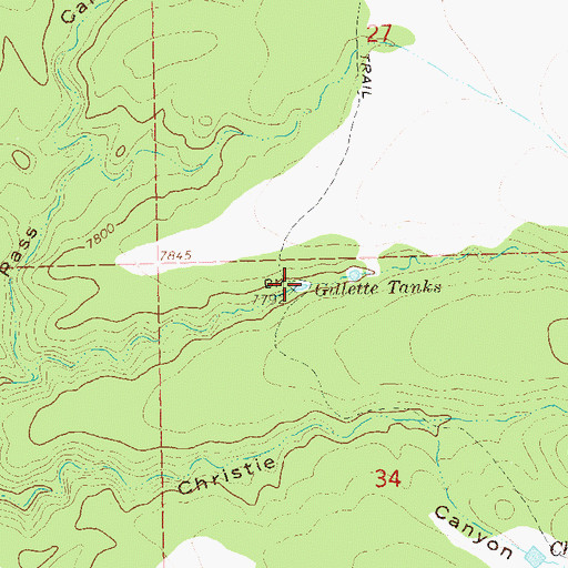 Topographic Map of Gillette Tanks, NM