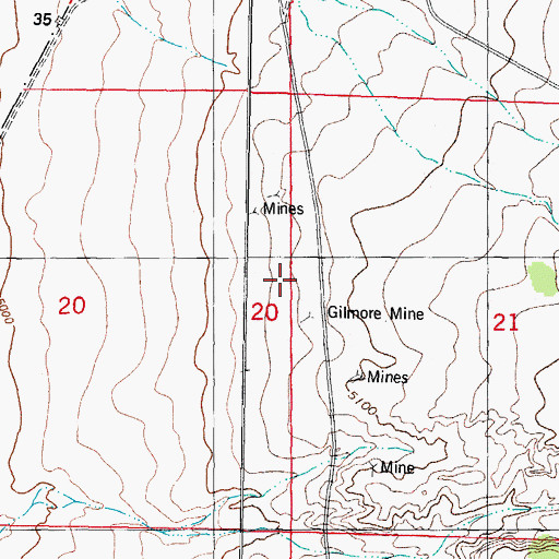 Topographic Map of Gilmore Coal Mine, NM