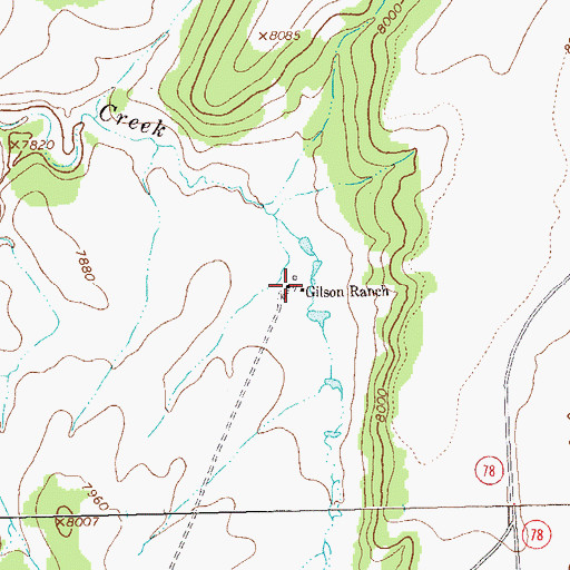 Topographic Map of Gilson Ranch, NM