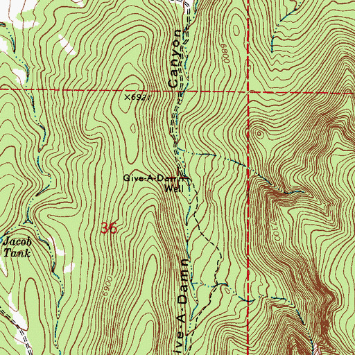 Topographic Map of Give-A-Damn Well, NM