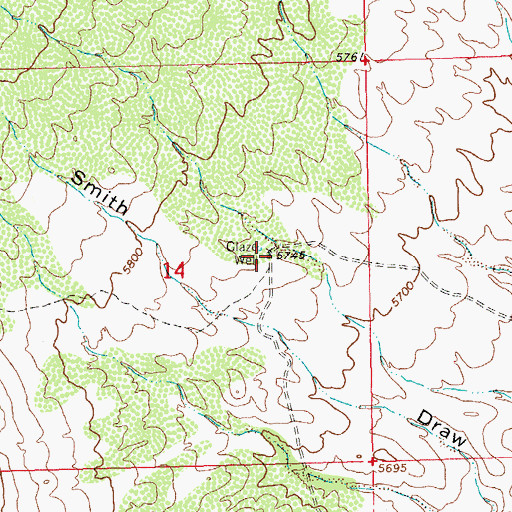Topographic Map of Glaze Well, NM