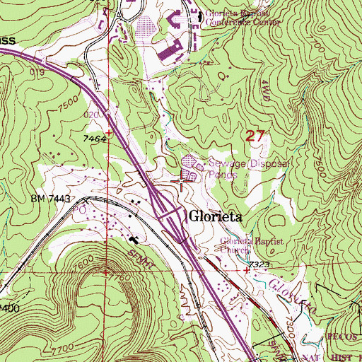 Topographic Map of Glorieta Canyon, NM