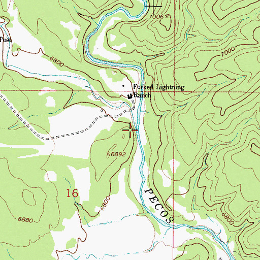 Topographic Map of Glorieta Creek, NM