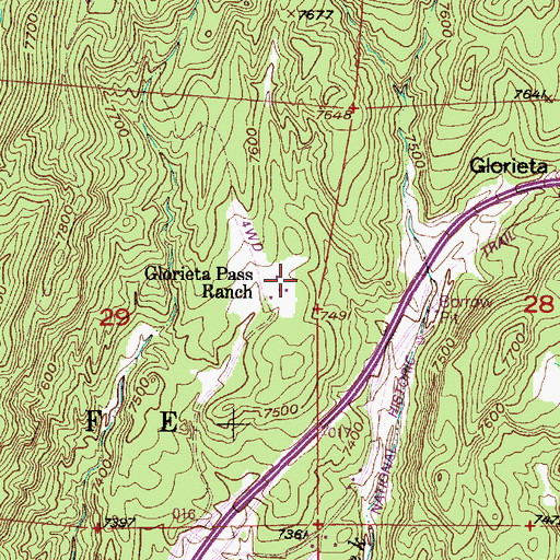 Topographic Map of Glorieta Pass Ranch, NM