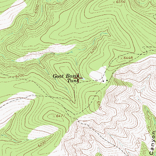 Topographic Map of Goat Basin Tank, NM