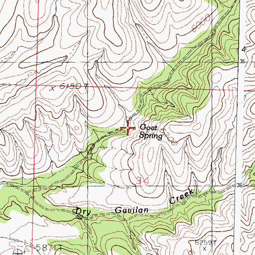 Topographic Map of Goat Spring, NM