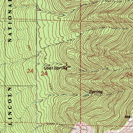 Topographic Map of Goat Spring, NM