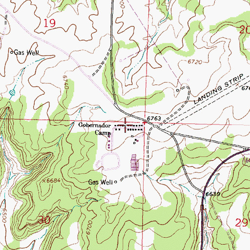 Topographic Map of Gobernador Camp, NM