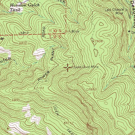 Topographic Map of Gold Dust Mine, NM