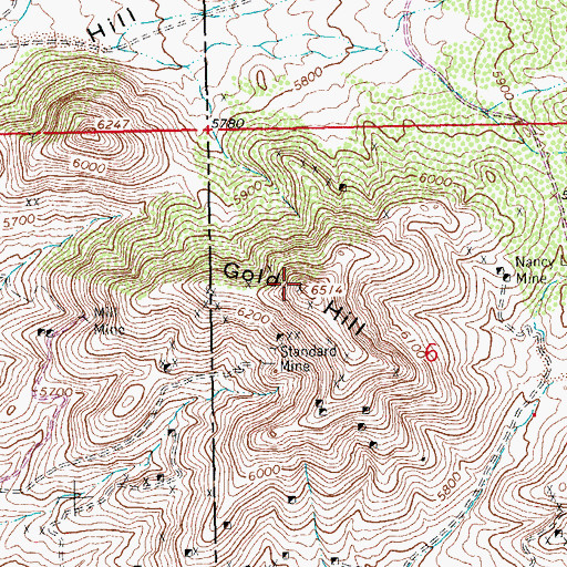Topographic Map of Gold Hill, NM
