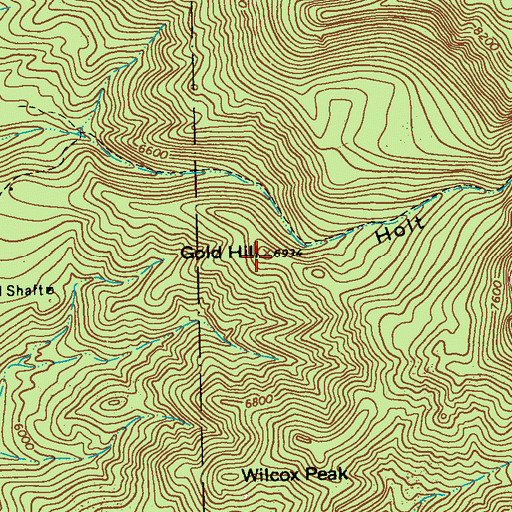 Topographic Map of Gold Hill, NM