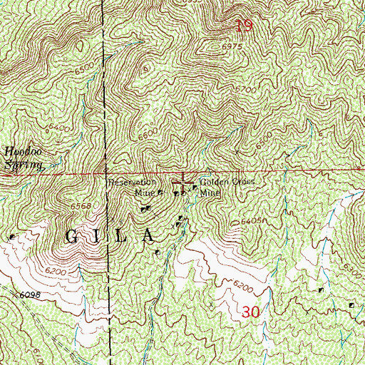 Topographic Map of Golden Cross Mine, NM