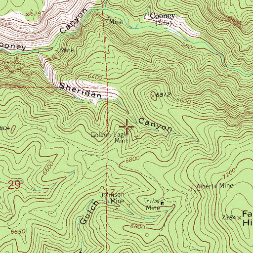 Topographic Map of Golden Eagle Mine, NM