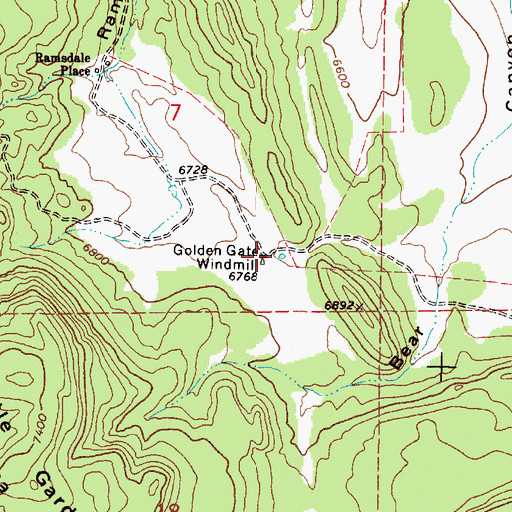 Topographic Map of Golden Gate Windmill, NM