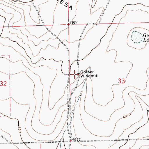 Topographic Map of Golden Windmill, NM