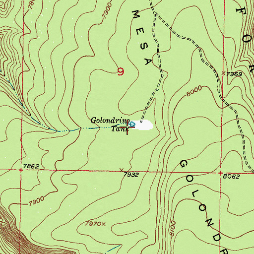 Topographic Map of Golondrina Tank, NM
