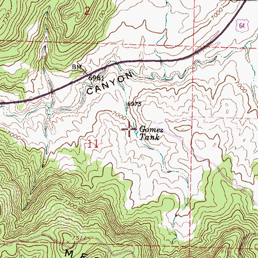 Topographic Map of Gomez Tank, NM