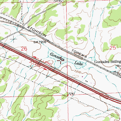 Topographic Map of Gonzales Lake, NM