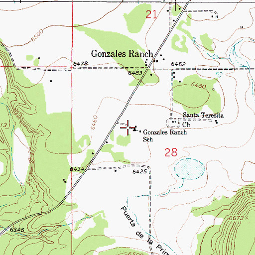 Topographic Map of Gonzales Ranch School, NM