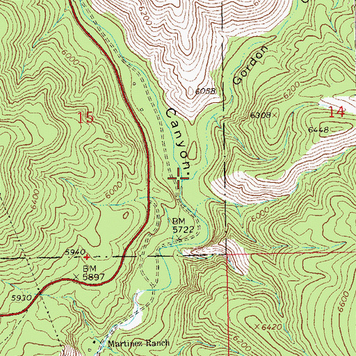 Topographic Map of Gordon Canyon, NM
