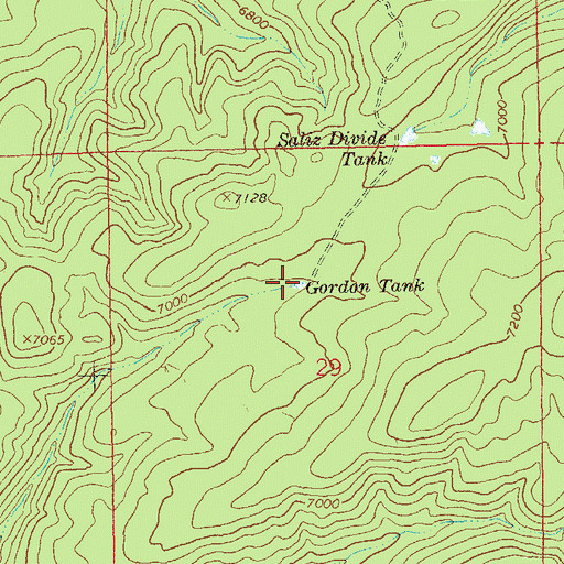 Topographic Map of Gordon Tank, NM