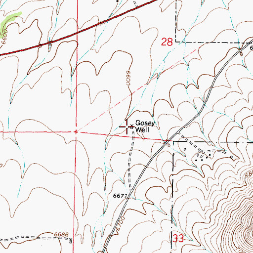 Topographic Map of Gosey Well, NM
