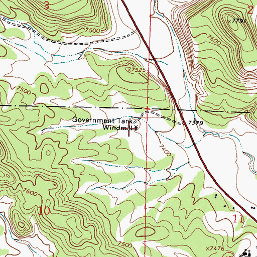 Topographic Map of Government Tank Windmill, NM