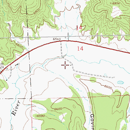 Topographic Map of Govina Canyon, NM
