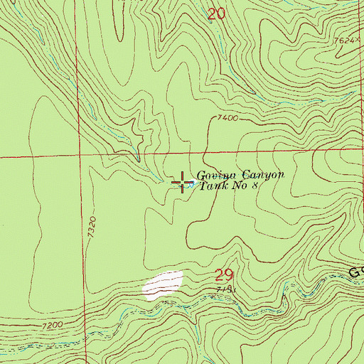 Topographic Map of Govina Canyon Tank Number 8, NM