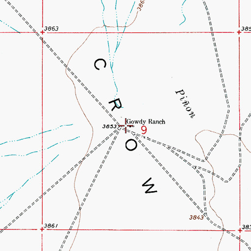 Topographic Map of Gowdy Ranch, NM