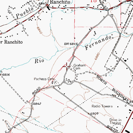 Topographic Map of Graham Cemetery, NM