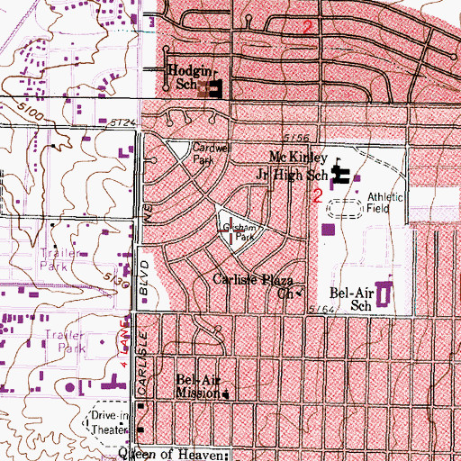 Topographic Map of Grisham Park, NM