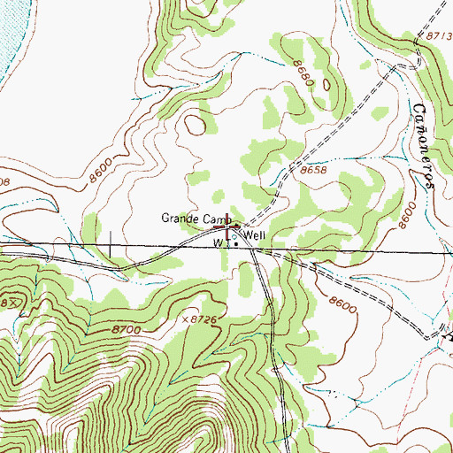Topographic Map of Grande Camp, NM